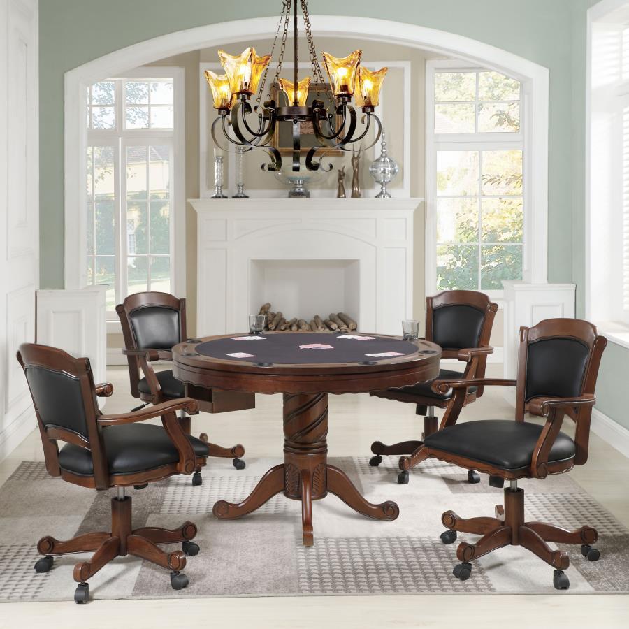 Turk - 5-Piece Game Table Set - Tobacco and Black