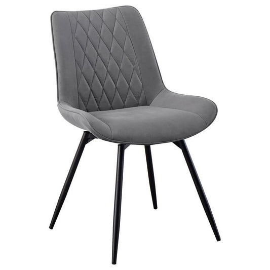Diggs - Upholstered Tufted Swivel Dining Chairs (Set of 2) - Grey and Gunmetal