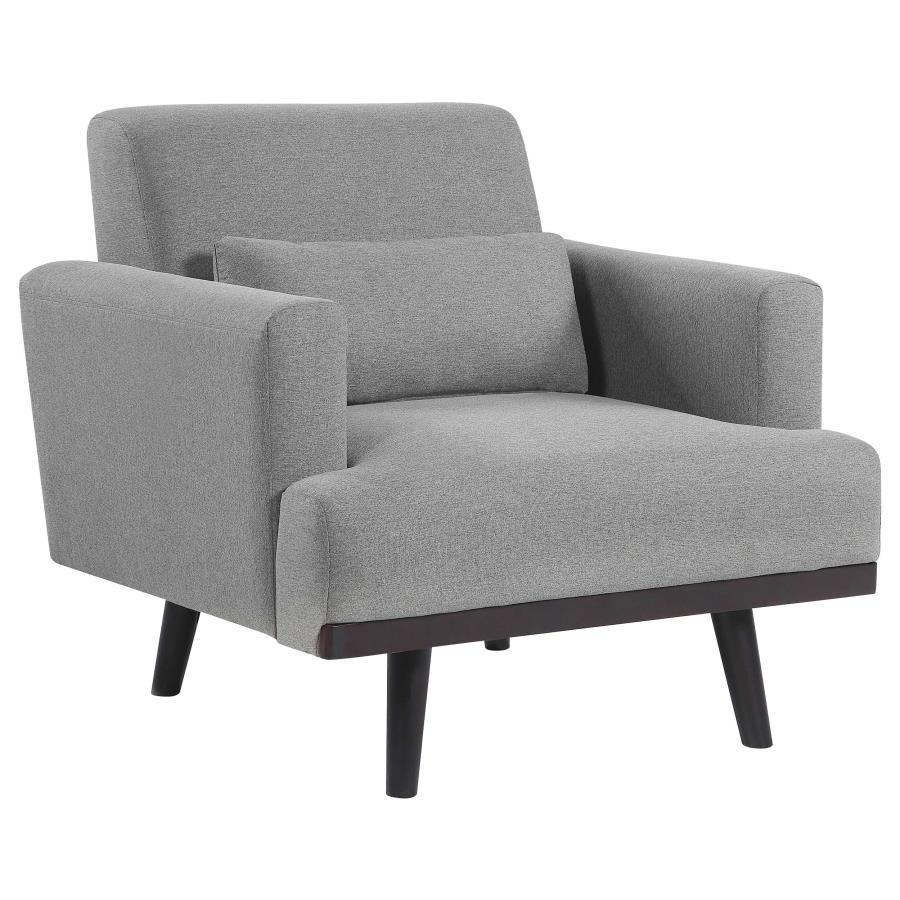 Blake - Upholstered Chair With Track Arms - Sharkskin and Dark Brown