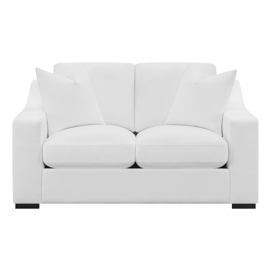 Ashlyn - Upholstered Sloped Arms Loveseat - White