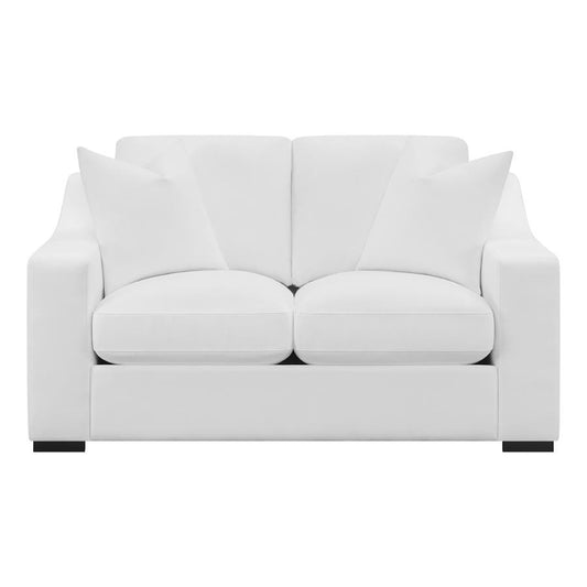 Ashlyn - Upholstered Sloped Arms Loveseat - White