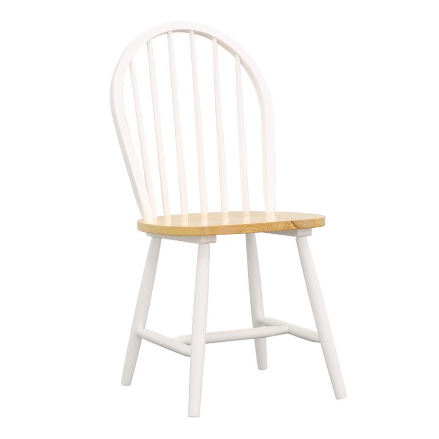 Cinder - Windsor Side Chairs (Set of 4) - Natural Brown and White