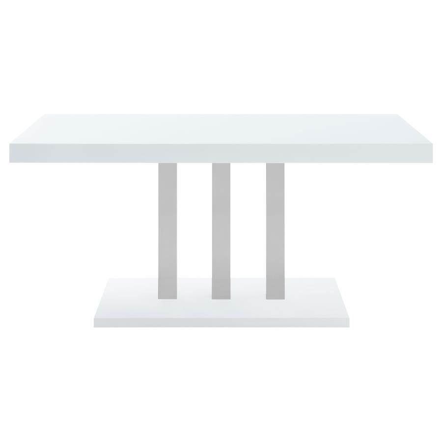 Brooklyn - 5-Piece Dining Set - White and Chrome