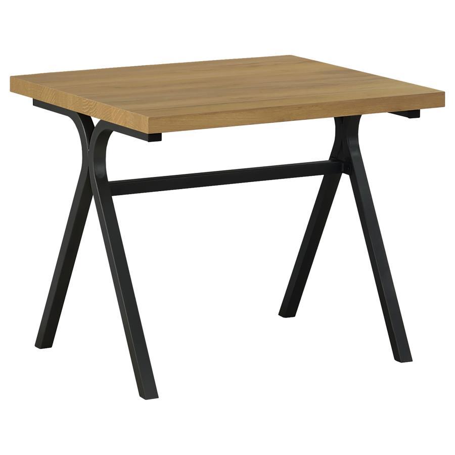 Colmar - 3-Piece Trestle Occasional Table Set - Golden Oak and Gunmetal