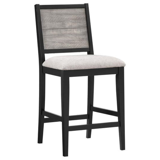 Elodie - Upholstered Padded Seat Counter Height Dining Chair (Set of 2) - Dove Grey and Black