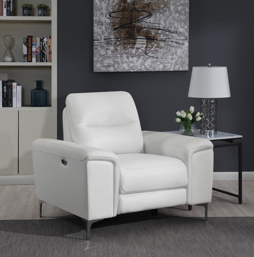 Largo - Upholstered Power Recliner White