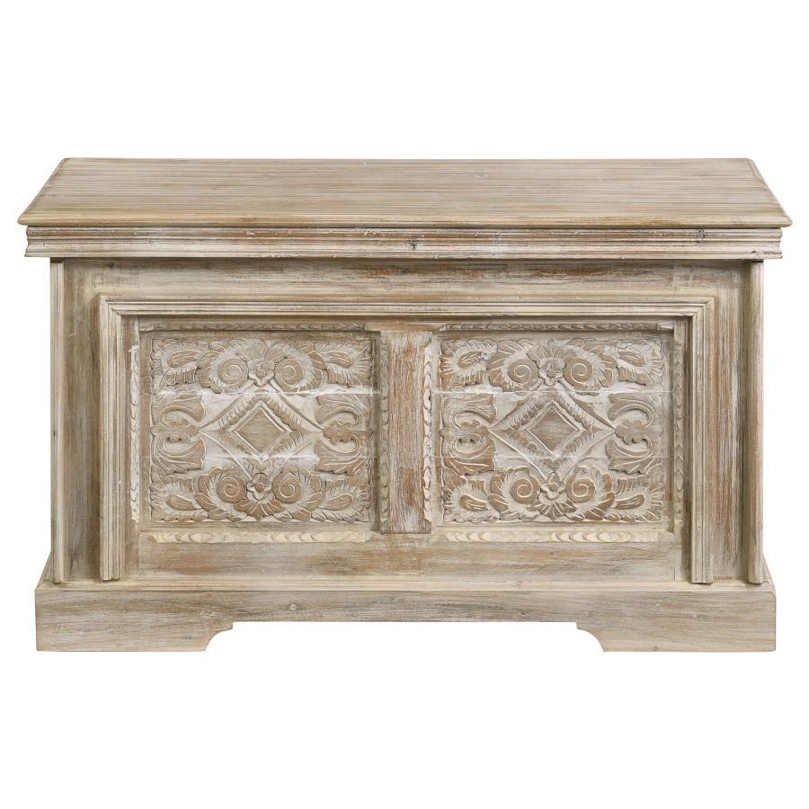 Nilay - Rectangular Storage Trunk - White Washed and Black