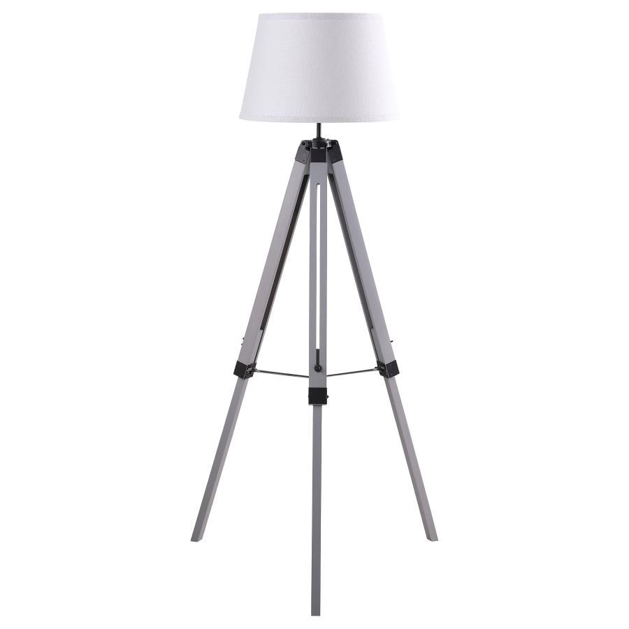 Dayton - Adjustable Empire Shade Tripod Floor Lamp Grey