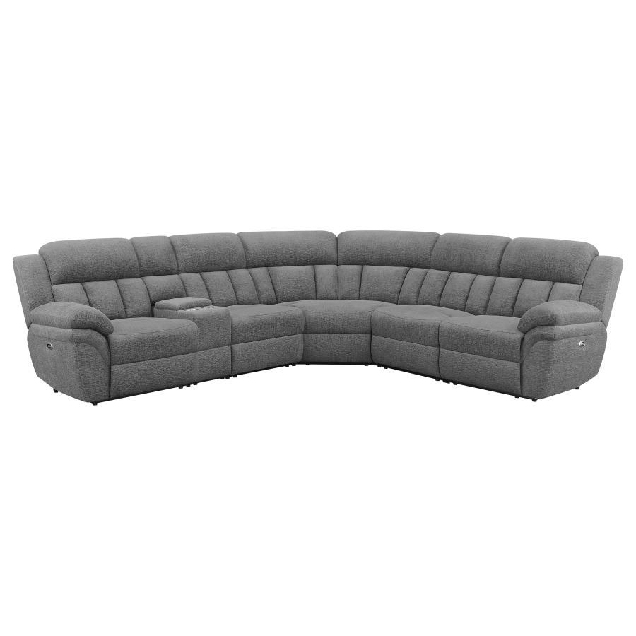 Bahrain - 6-Piece Upholstered Power Sectional - Charcoal