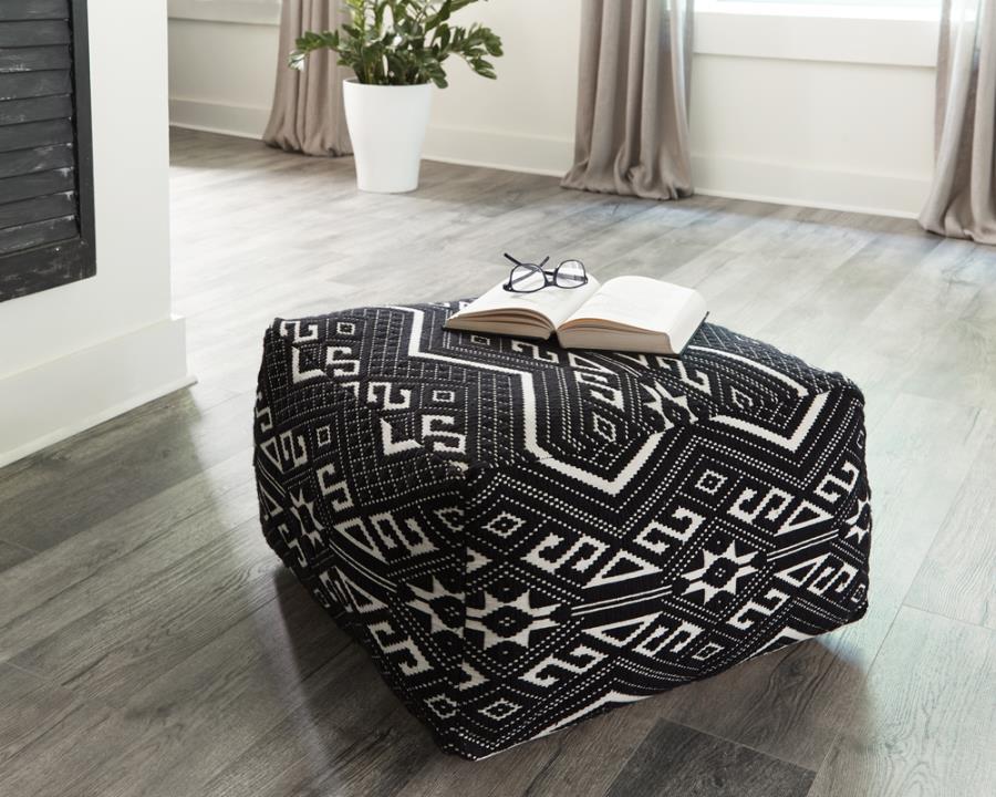 Ofira - Accent Stool - Black and White