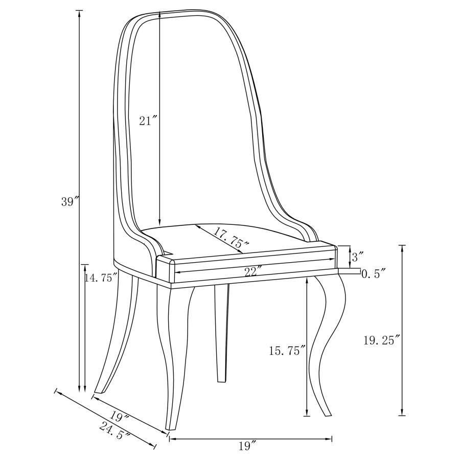 Antoine - Curved Chrome Legs Dining Chair