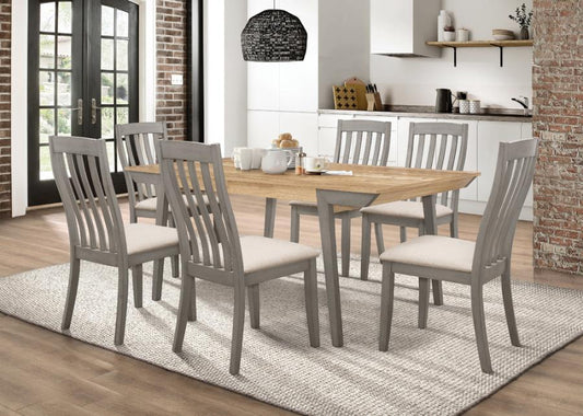 Nogales - 5-Piece Rectangle Dining Set - Acacia and Coastal Grey