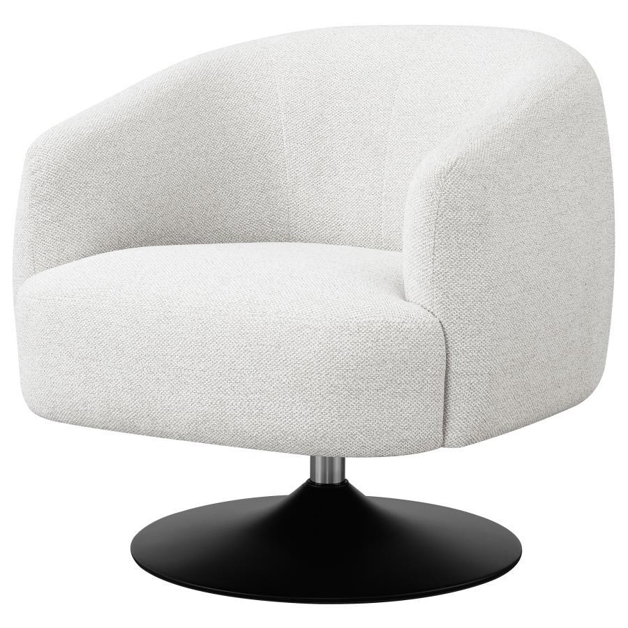 Dave - Upholstered Swivel Accent Chair - Beige and Matte Black