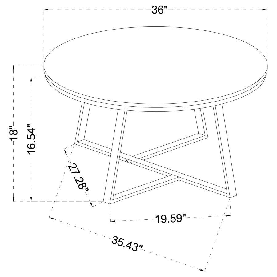 Hugo - Round Coffee Table - White and Matte Black