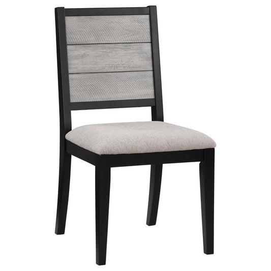 Elodie - Upholstered Padded Seat Dining Side Chair (Set of 2) - Dove Grey and Black