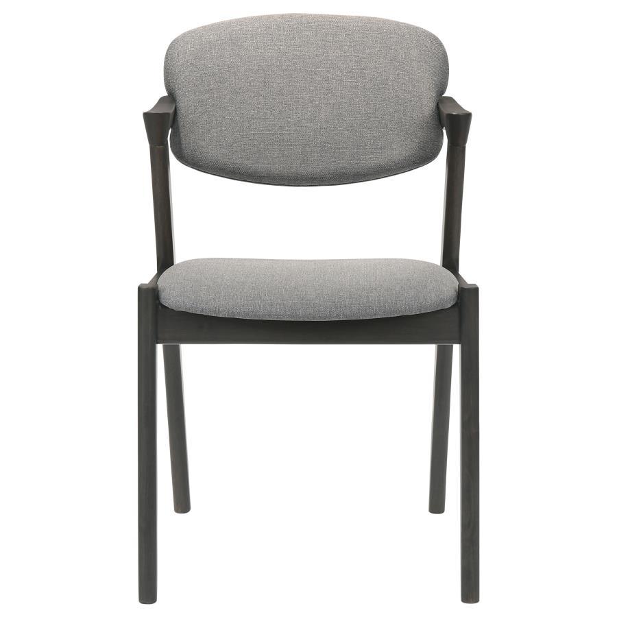 Stevie - Upholstered Demi Arm Dining Side Chairs (Set of 2) - Brown Grey and Black