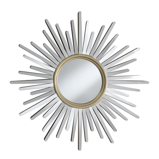 Beiwen - Sunburst Wall Mirror - Champagne and Silver