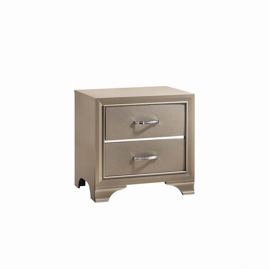 Beaumont - 2-Drawer Rectangular Nightstand - Champagne