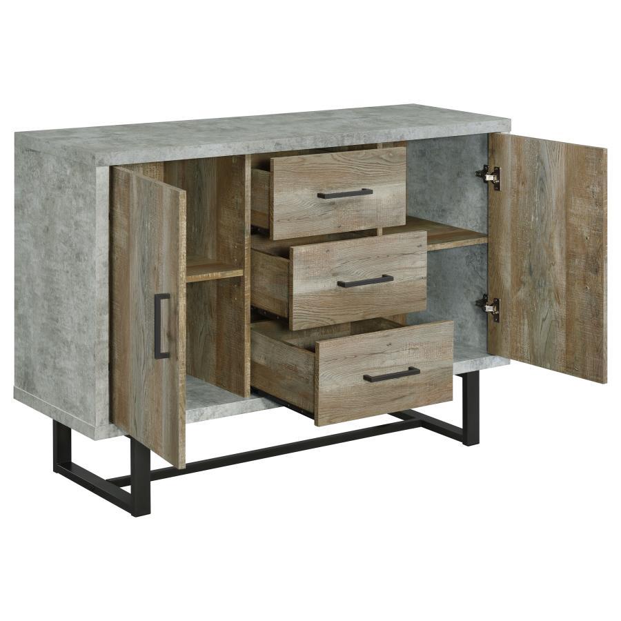 Abelardo - 3-Drawer Accent Cabinet - Weathered Oak and Cement