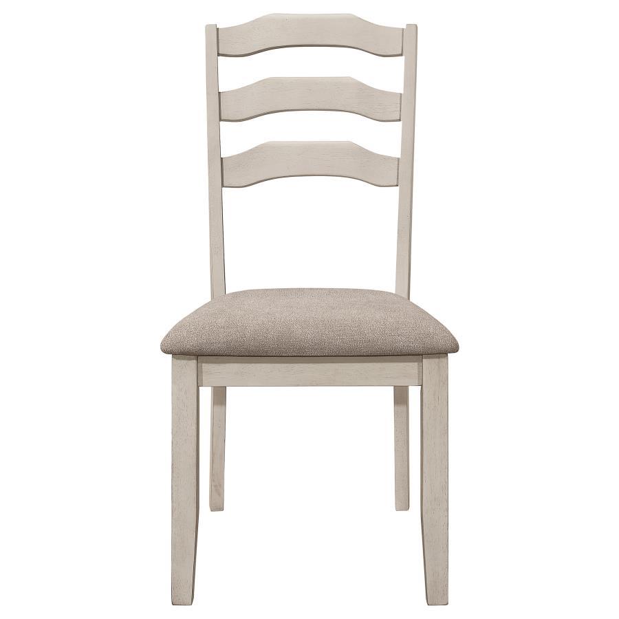 Ronnie - Ladder Back Padded Seat Dining Side Chair (Set of 2) - Khaki and Rustic Cream