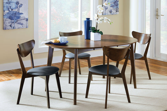 Jedda - 5-Piece Dining Room Set - Dark Walnut and Black