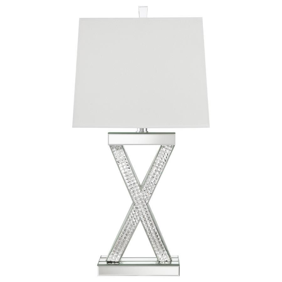 Dominick - Table Lamp With Rectange Shade - White and Mirror