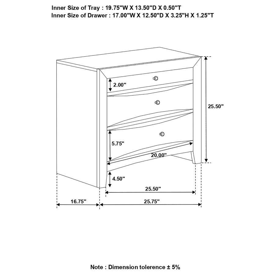 Briana - Rectangular 2-Drawer Nightstand - Black