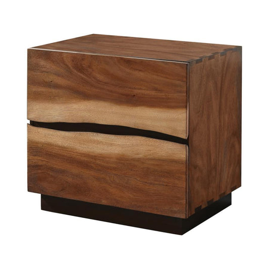 Winslow - 2-Drawer Nightstand - Smokey Walnut and Coffee Bean
