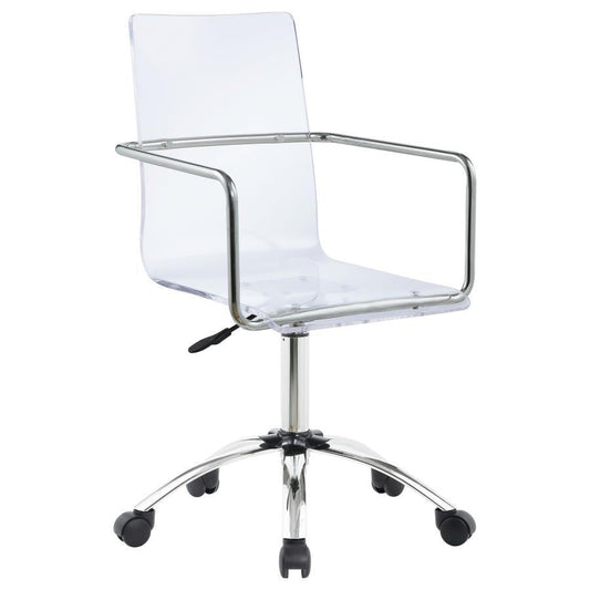 Amaturo - Office Chair With Casters - Clear and Chrome