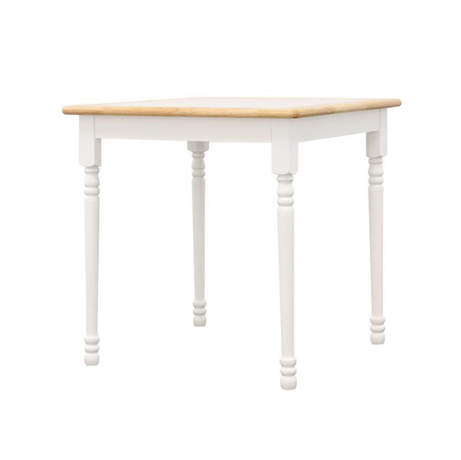 Carlene - Square Top Dining Table - Natural Brown and White