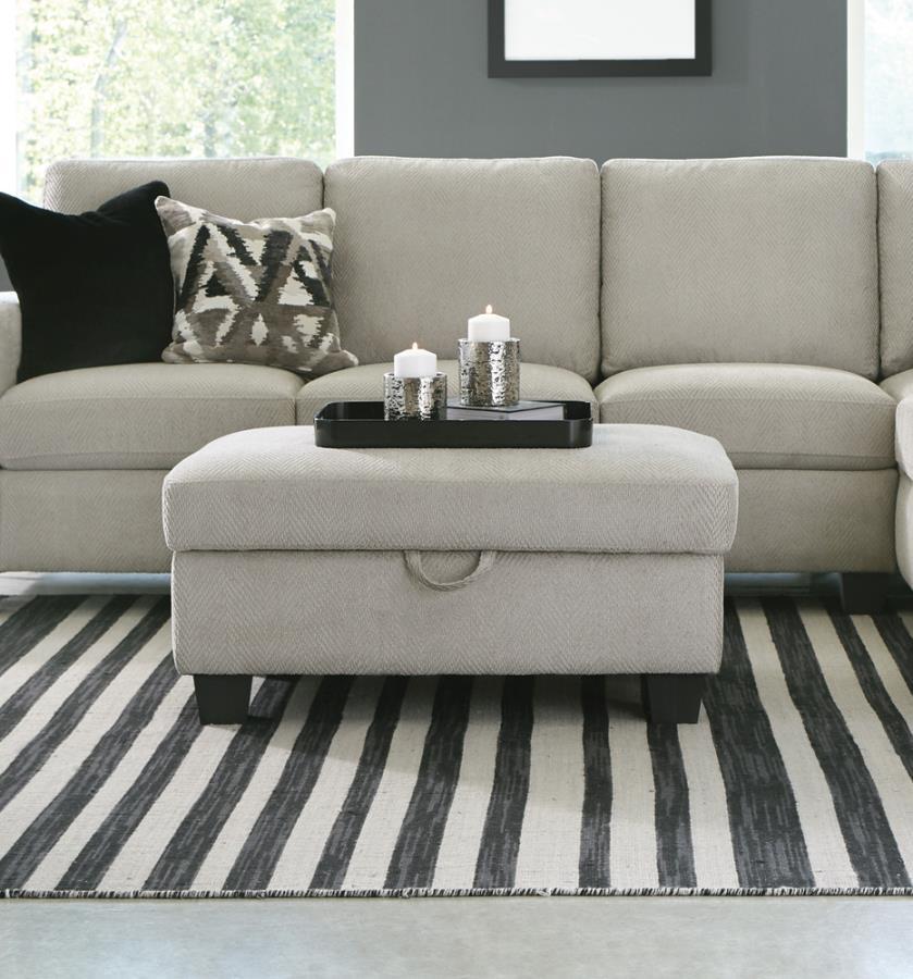 Whitson - Upholstered Storage Ottoman - Stone