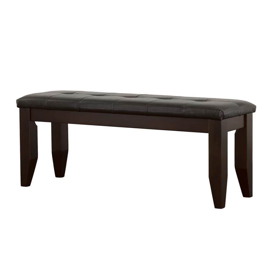 Dalila - Tufted Upholstered Dining Bench - Cappuccino and Black
