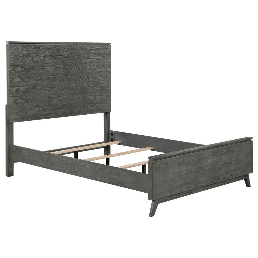 Nathan - 4-Piece Queen Bedroom Set - White Marble and Grey
