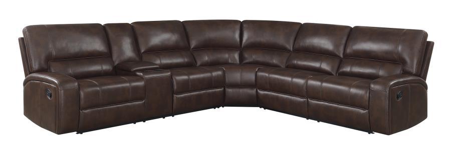Brunson - 3-Piece Upholstered Motion Sectional - Brown