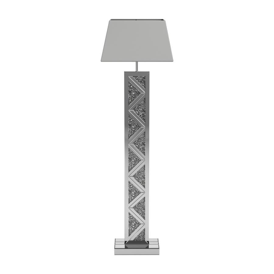 Carmen - Geometric Base Floor Lamp - Silver