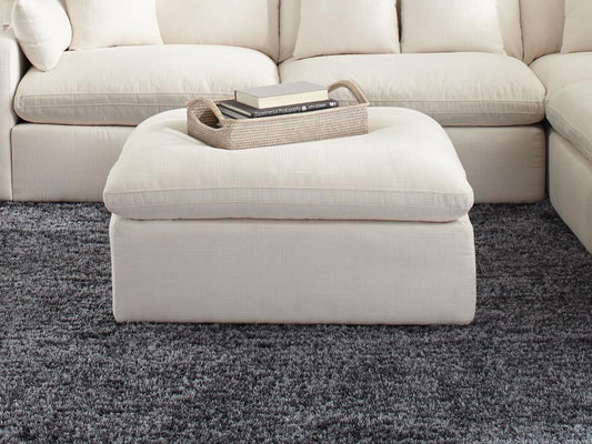 Hobson - Cushion Seat Ottoman - Off-White