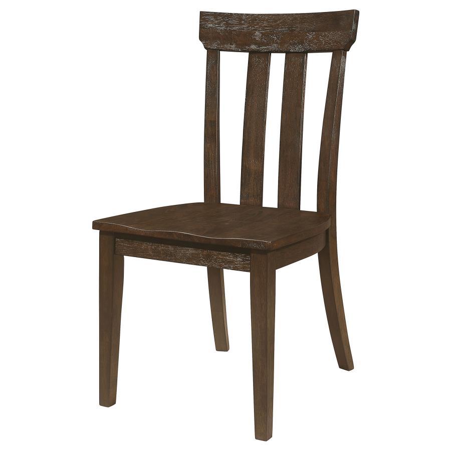 Reynolds - Slat Back Dining Side Chair - Brown Oak (Set of 2)