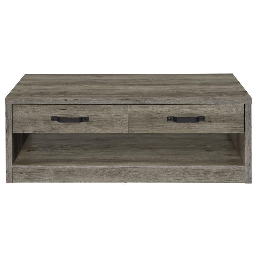 Felix - 2-Drawer Rectangular Engineered Wood Coffee Table - Grey Driftwood