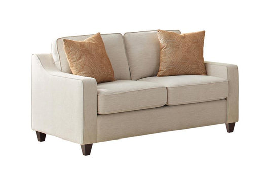 Christine - Upholstered Cushion Back Loveseat - Beige