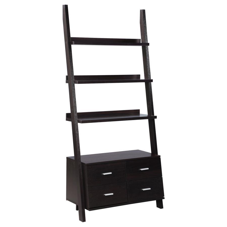 Colella - 3-Piece Storage Ladder Bookcase Set - Cappuccino