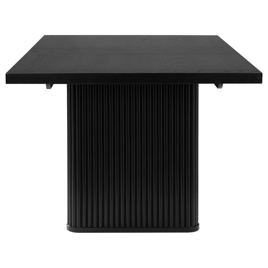 Catherine - 7-Piece Double Pedestal Dining Table Set - Charcoal Grey and Black
