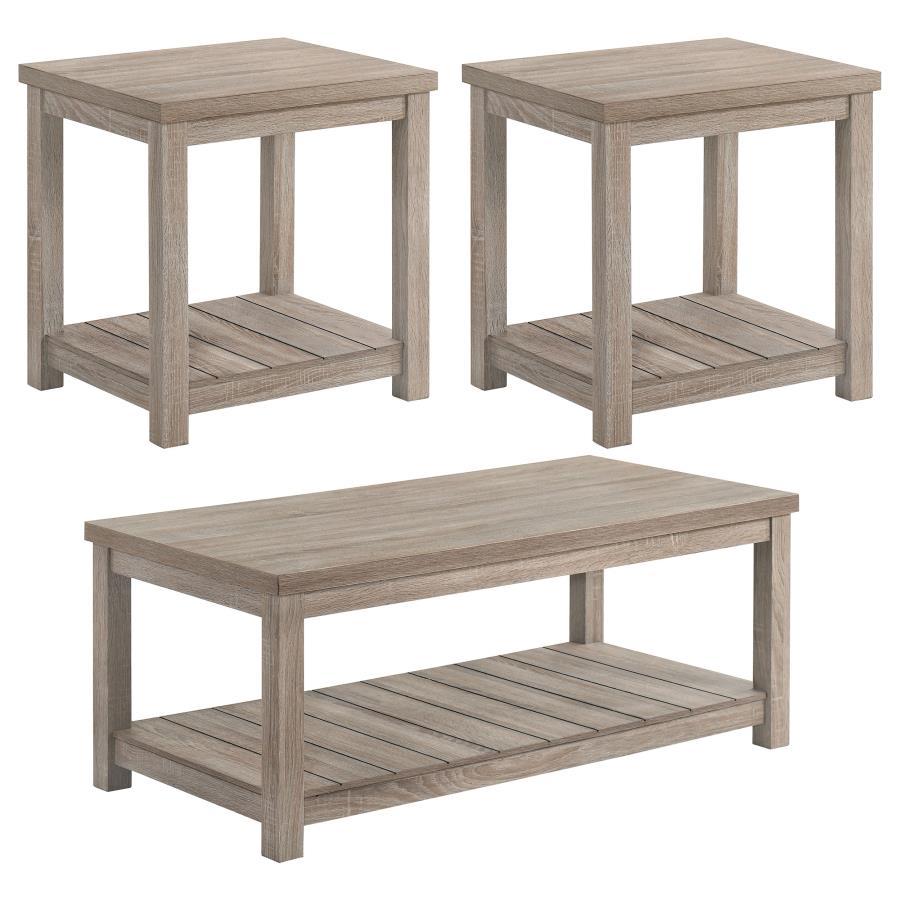Bairn - 3-Piece Occasional Set With Open Shelves - Greige