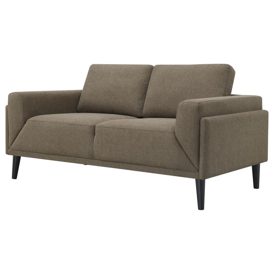 Rilynn - Upholstered Track Arms Loveseat - Brown