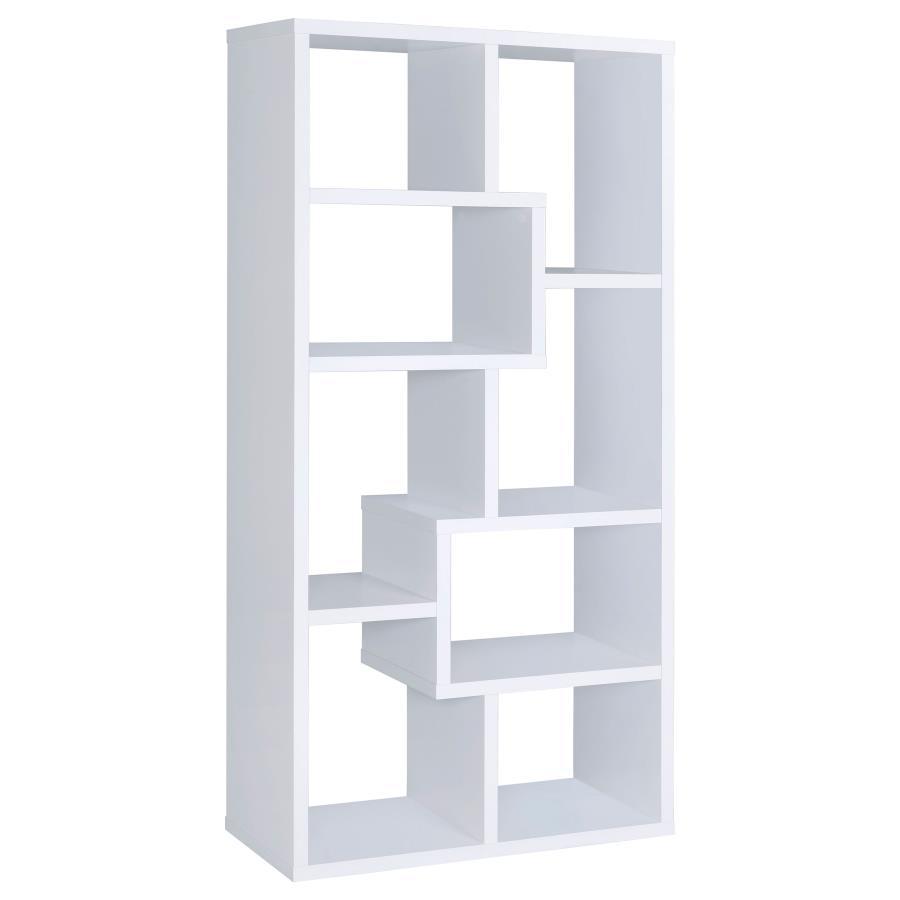Theo - 10-shelf Geometric Bookcase
