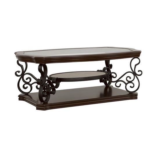Laney - Coffee Table - Deep Merlot and Clear