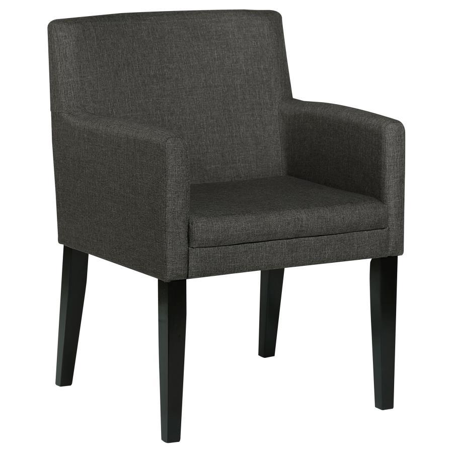 Catherine - Upholstered Dining Arm Chair (Set of 2) - Charcoal Grey and Black