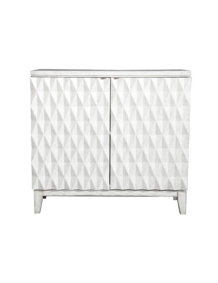 Moody - Accent Cabinet With Carved Door - Antique White