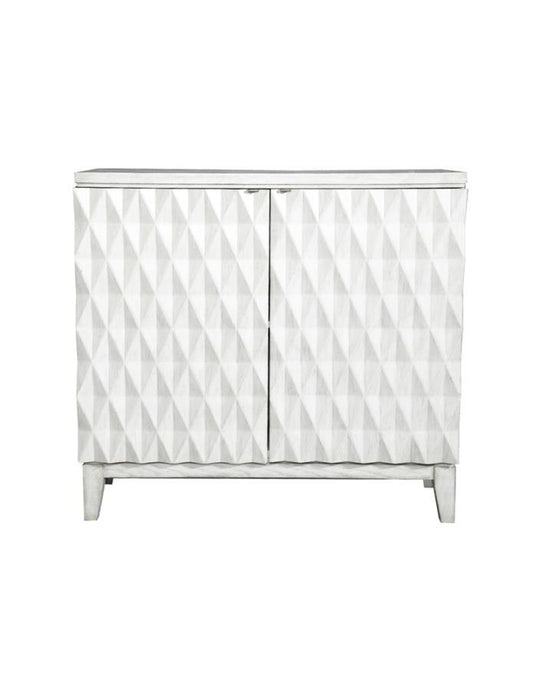 Moody - Accent Cabinet With Carved Door - Antique White