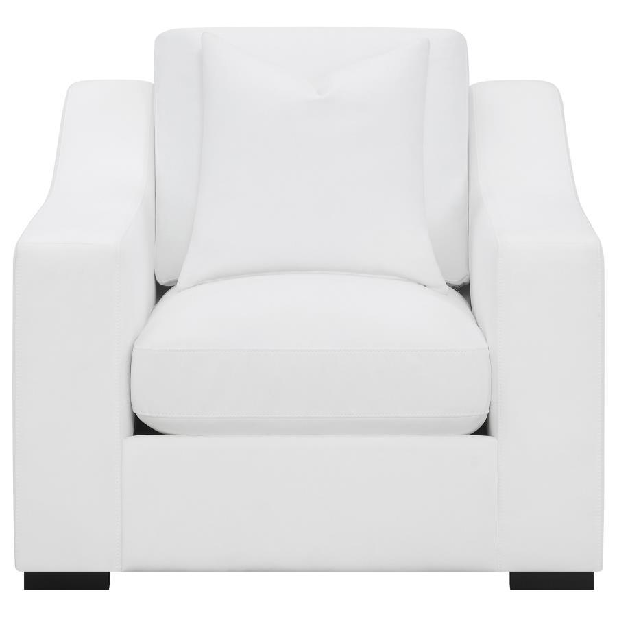 Ashlyn - Upholstered Sloped Arms Chair - White