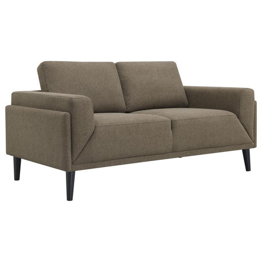 Rilynn - Upholstered Track Arms Loveseat - Brown